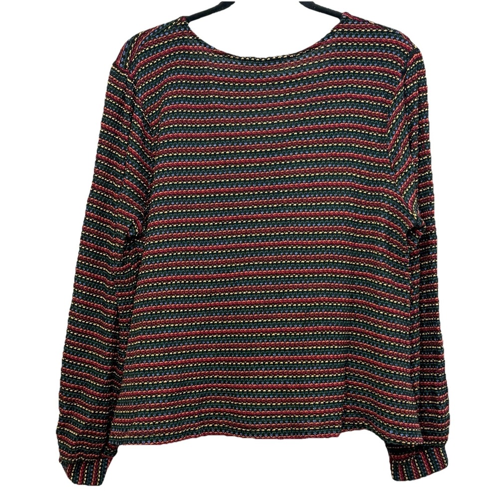 Anthropologie Eri‎ + Ali XL Multicolor Striped Knit Top Long Sleeve Relaxed Fit - Picture 13 of 15